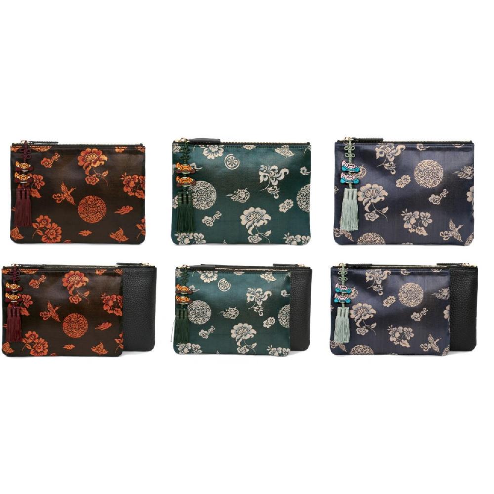 CLUTCH BAG WITH TRADITIONAL PATTERN AND NORIGAE COMBINATION 1
