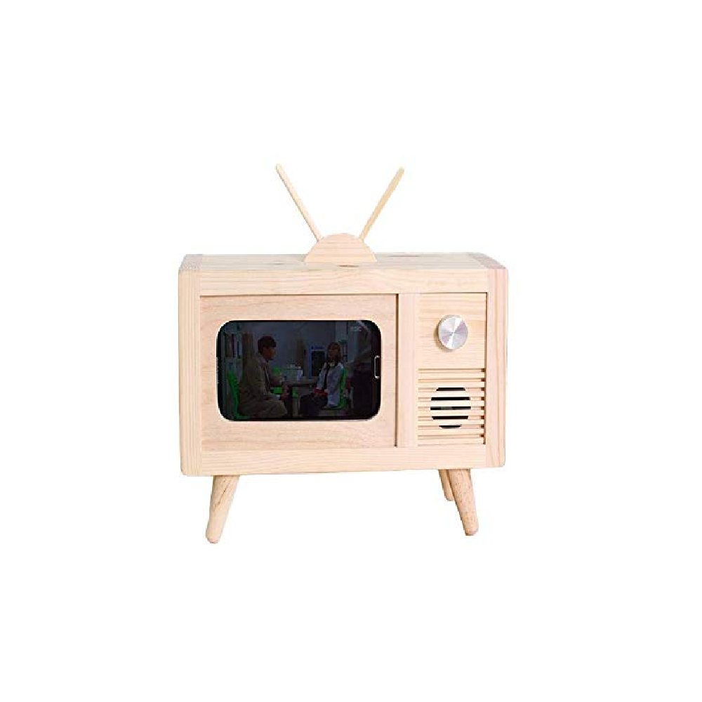 JBWOOD Classic Solid Wood TV Stand Holder Cradle Dock Desktop Home Decoration for iPhone 5
