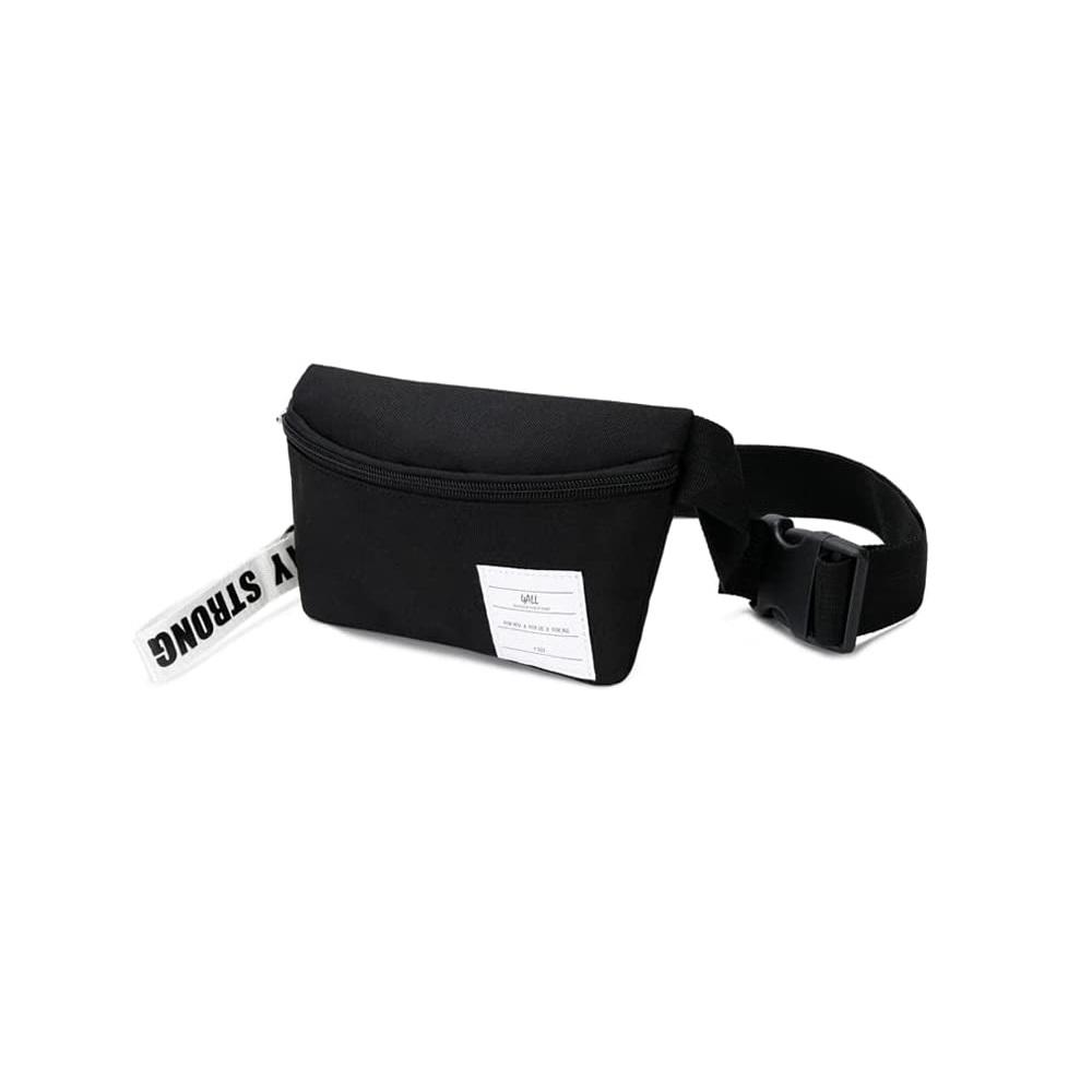 IDEORA Hip Sack Bag | Waist Bag Big Hip Sack Travel, Hiking, Simple Black