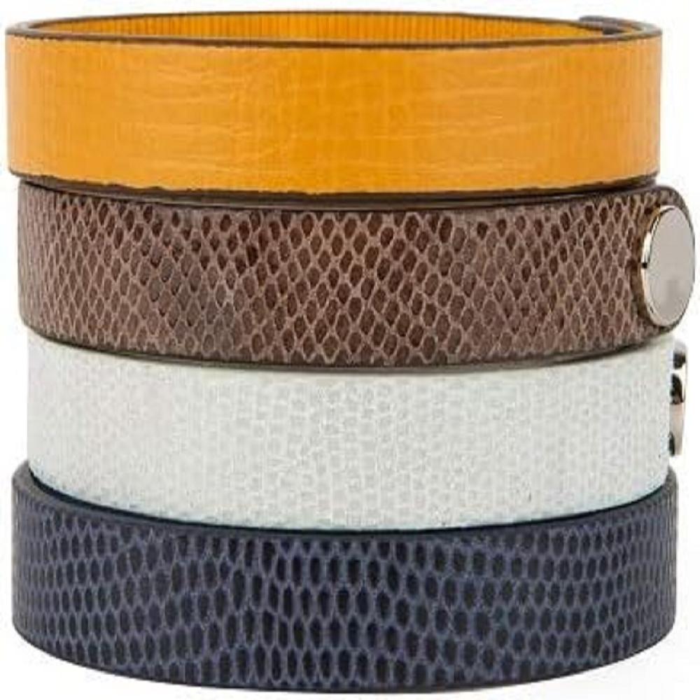 NEOMAX-12 Embedded Leather Magnet Bracelet (Various Size & Colors) 19cm(Medium),White
