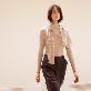 detail image4 Premium pure cashmere100 soft ribbed turtleneck + scarf set-up - Beton beige