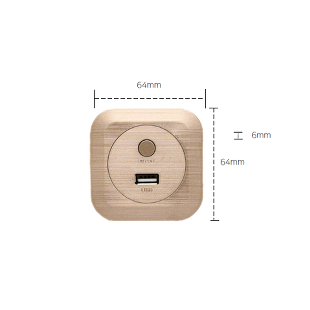 DAVCH One Port Mini Built-in Outlet On the Bed with fast charger USB C Type Socket