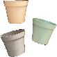 full image Freefactory Flower Plant Pot with Drainage Holes and Saucer Tray(Medium/Ivory)