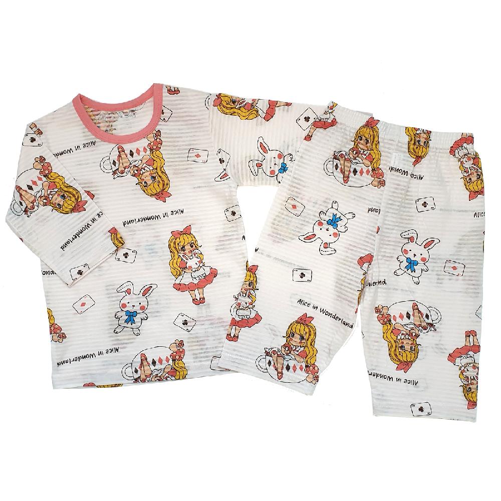 Alice; 21SS kids Organic 3/4 Sleeves Jacquard
